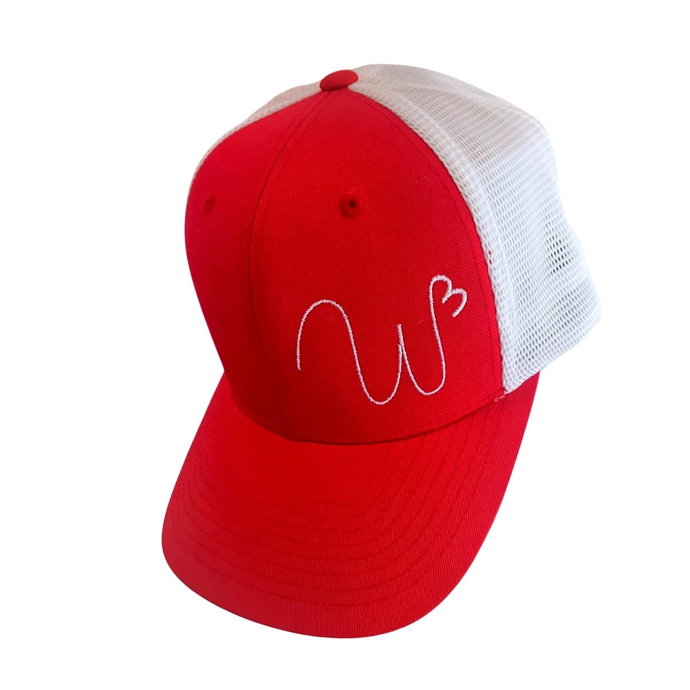Yupoong Unisex Trucker Hat OSFM Red White Flexfit 110 Mesh Snapback Cap